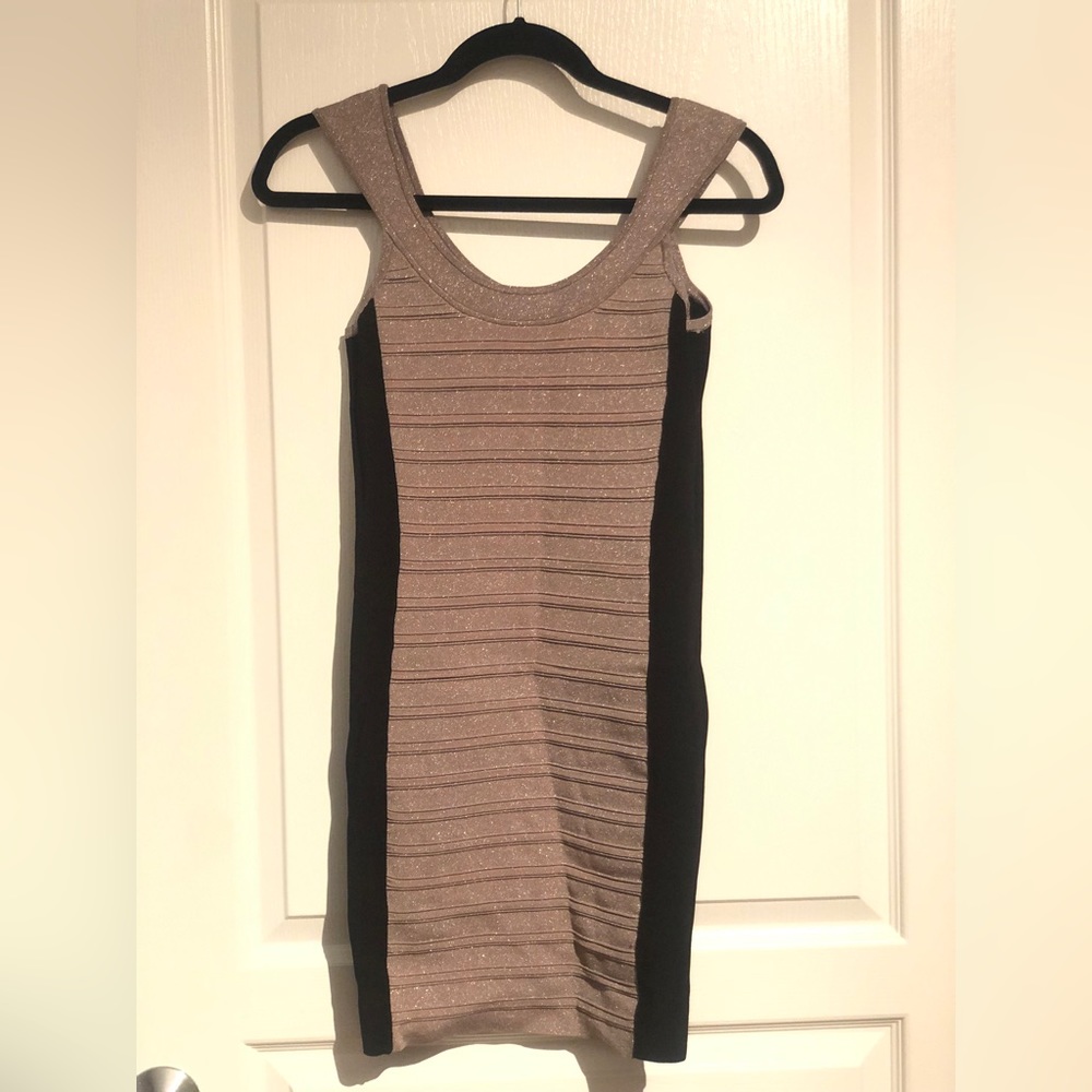 Express Bodycon Dress Silver and Black